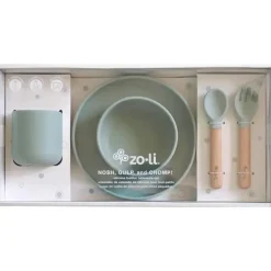 Zoli - conjunto de louças infantis de silicone 5Pk, verde sálvia New