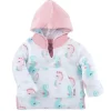 Zoocchini - Baby Girl Terry Swim Coverup Upf50+, Seahorse Best