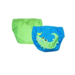 Zoocchini - Conjunto de fraldas de banho de tricô para bebês 2Pk, Aidan, o jacaré Sale