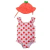 Zoocchini - Conjunto de maiô e chapéu de sol para bebê com babados, morango, 6-12 meses Fashion