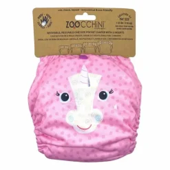 Zoocchini - Fralda de pano alicórnio com 2 unidades de inserção tamanho único Outlet
