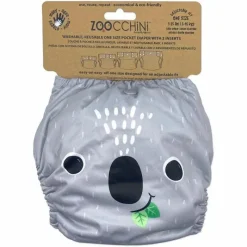 Zoocchini - fralda de pano Koala com 2 unidades de inserção tamanho único New