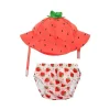 Zoocchini Zoochini - Conjunto de Fraldas de Banho e Chapéu de Sol para Bebês, Morango New